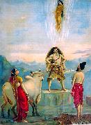 Raja Ravi Varma Ganga vatram or Descent of Ganga oil painting artist